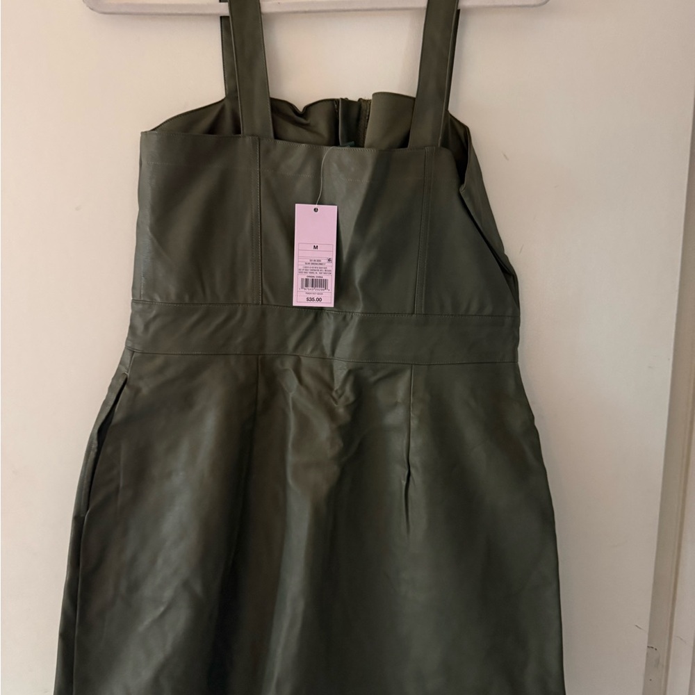 Target Olive Green Faux Leather Mini Dress